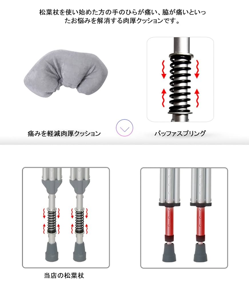 Amazon.co.jp: 松葉杖 アルミ製 高さ調整可能 3サイズ適応身長